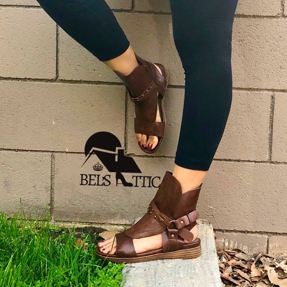 Shoes - LAST 2♥️Western Hightop Gladiator Peep Sandal